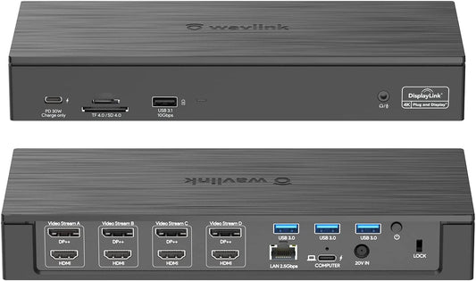 WAVLINK USB-C Quad 4K Docking Station with 100W PD Displaylink Dock