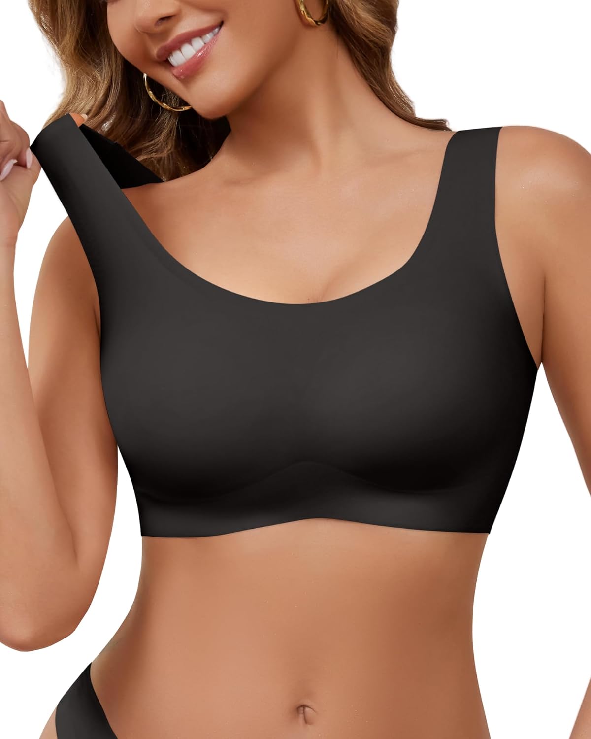 Wireless Bras for Women No Underwire Seamless Full Coverage T-Shirt Pullover Sleep Bra Comfort Lounge Bralette