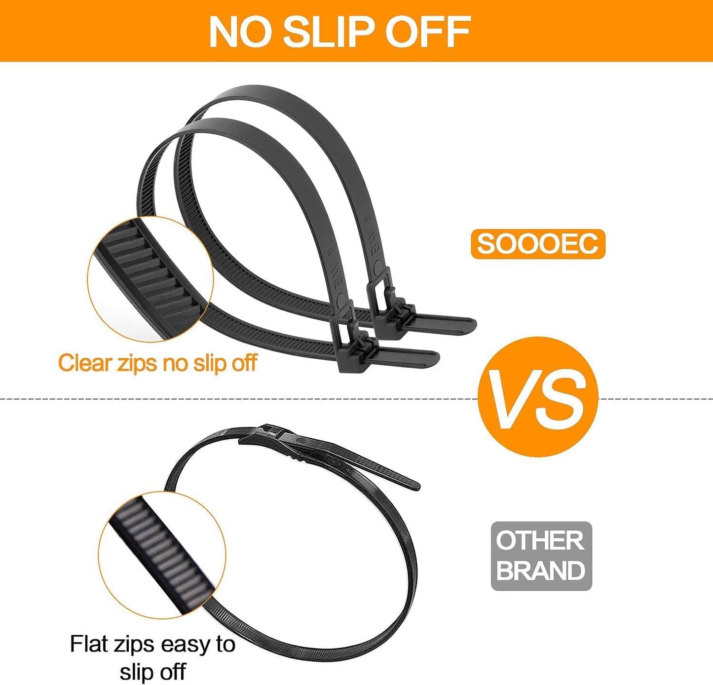 100 Pack Reusable Zip Ties 18 Inch Heavy Duty UV Resistant Cable Ties Black | Reusable Trigger Release / Heavy Duty Nylon / UV Weatherproof / Non-Slip Self-Locking / Smooth Round Ending No Hurt