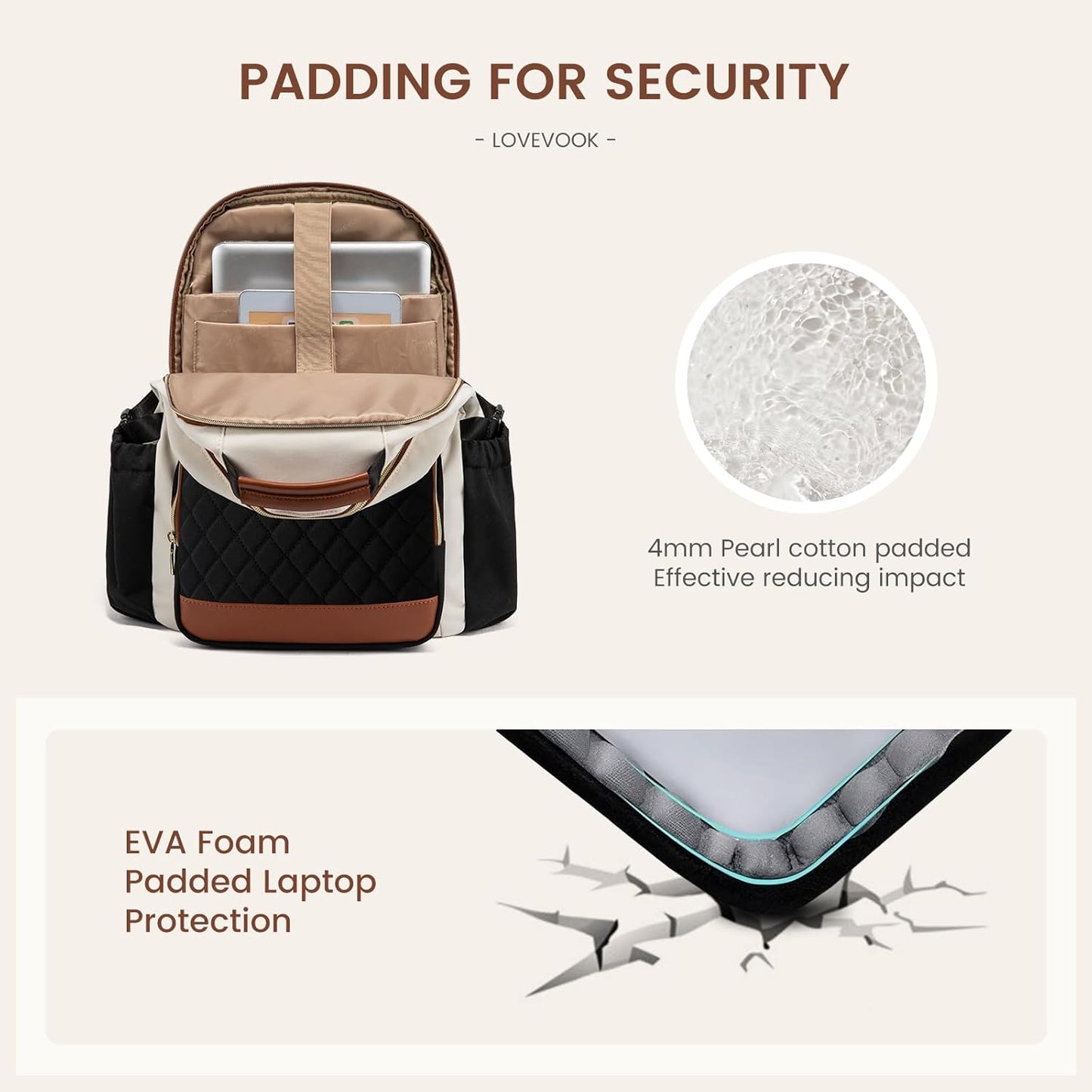 LOVEVOOK Laptop Backpack for Women with Pouch Pocket for Large Capacity Cup,15.6 Inch Laptop Computer Bag Travel Backpack Purse,Waterproof Work Business Backpack College Teacher Bags,Leopard print
