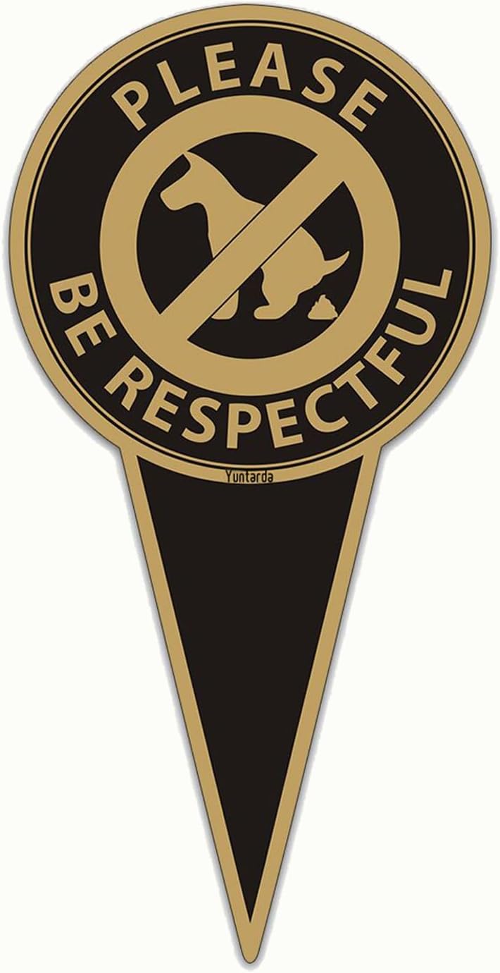 Please Be Respectful (4Pack)12"x6" No Dog Poop Yard Metal Signs Double Sided No Pooping Dog Sign UV Protected and Weatherproof Stop Dogs from Pooping or Peeing On Your Lawn Yard Sign