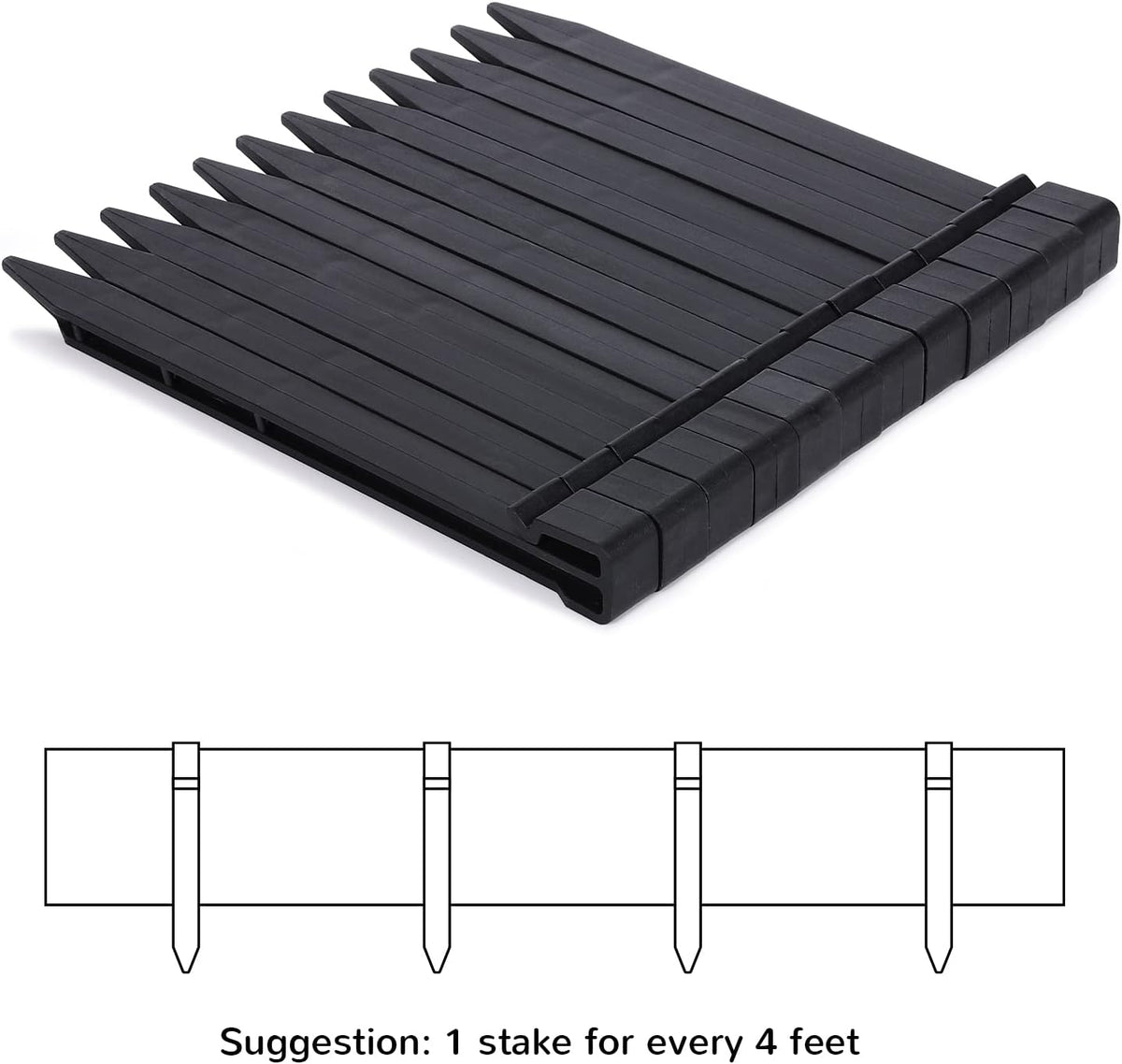 Anleolife 40ft Flexible Plastic Landscape Edging Coil with 12 Stakes
