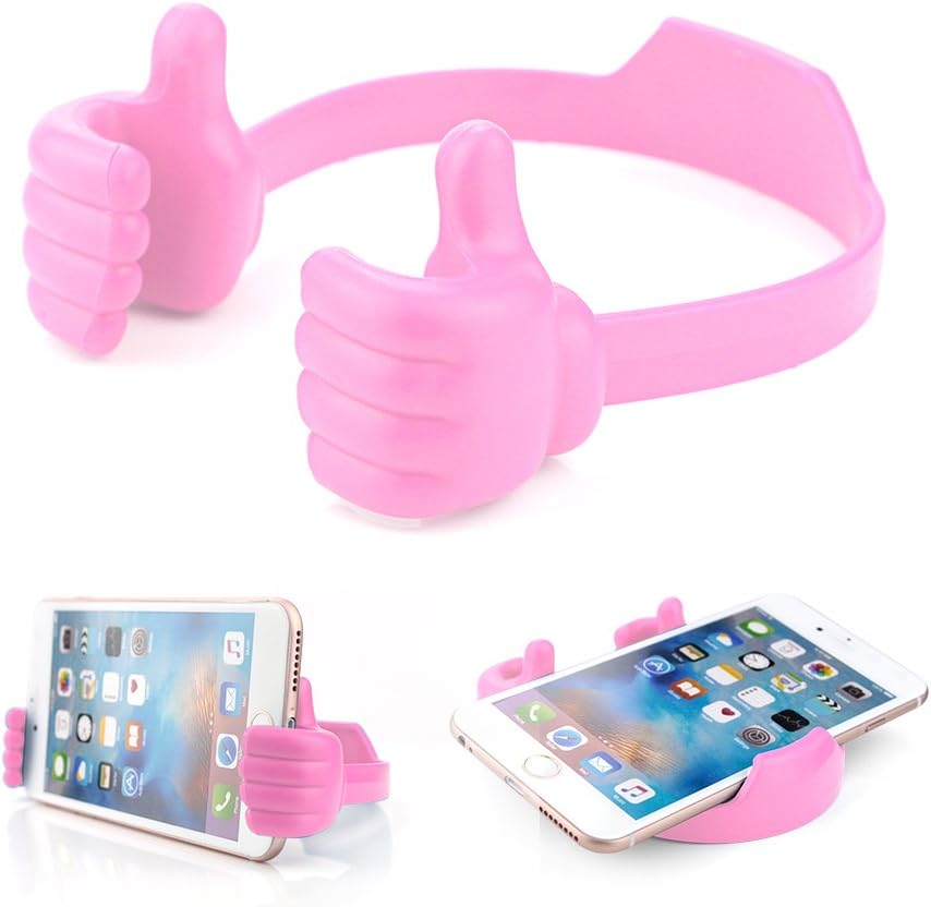 BUTEFO Thumbs up Cell Phone Holder Adjustable Silicone Tablet Stand Portable Desktop OK Stands Compatible for iPhone iPad Samsung Motorcycle Google TCL (Multi Colors, 8)