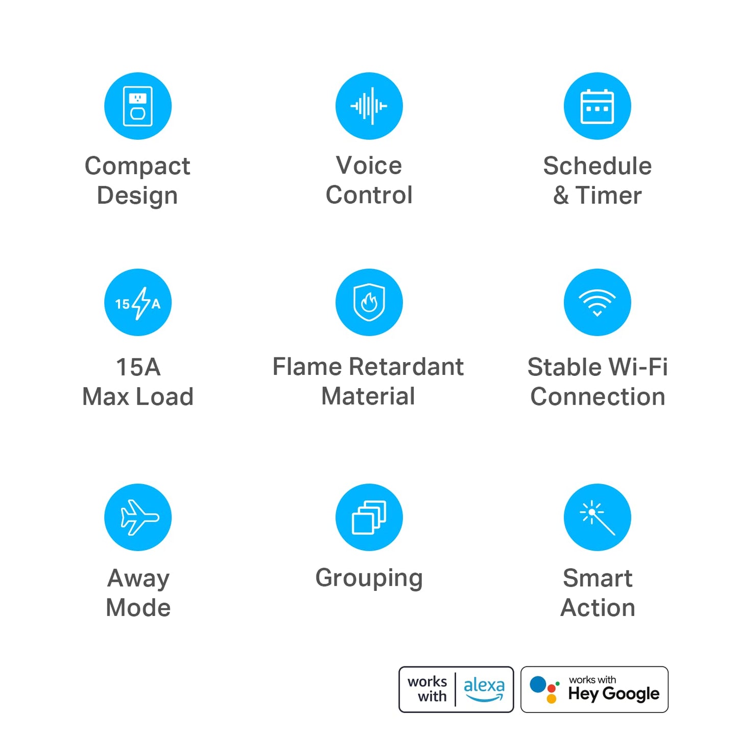 Kasa Smart Plug Ultra Mini 15A, Smart Home Wi-Fi Outlet Works with Alexa, Google Home, No Hub Required, UL Certified, 2.4G WiFi Only, 2 Count (Pack of 1)(EP10P2) , White