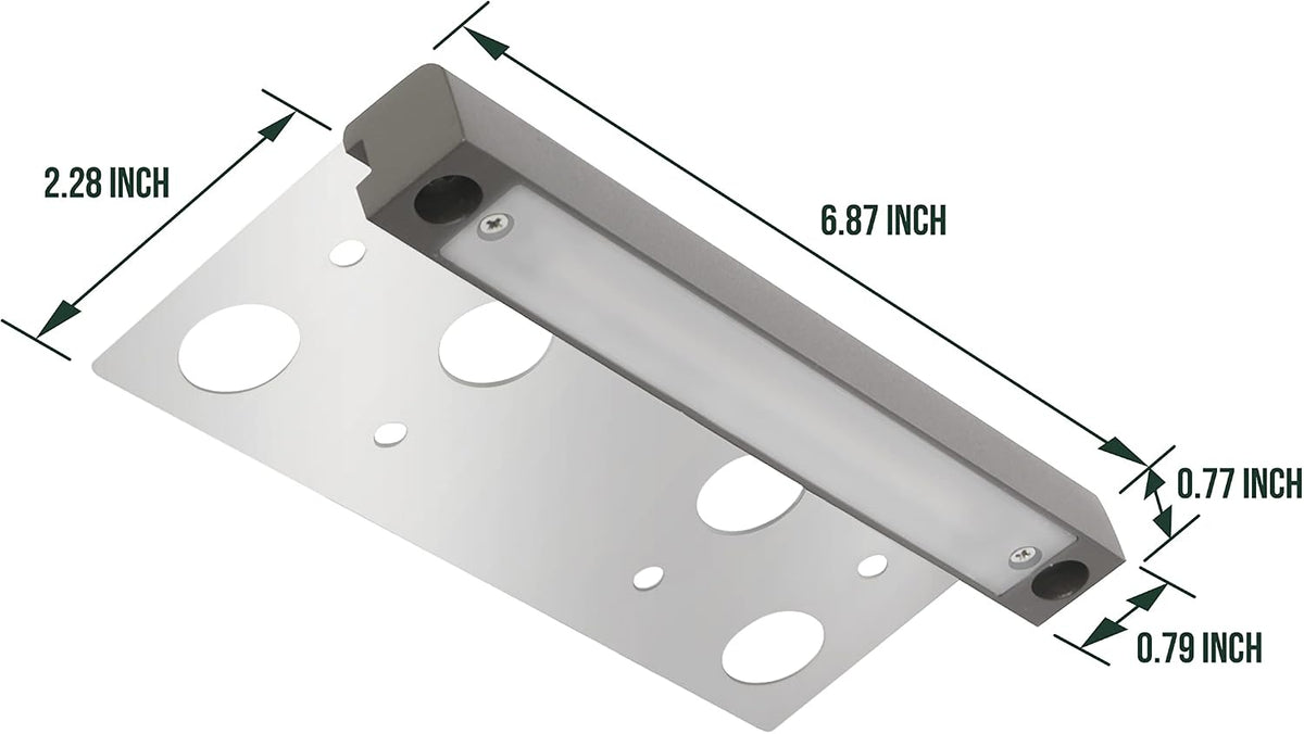 GKOLED 20-Pack 6.8 Inches Low Voltage Hardscape Light with Frosted Lens, 12V AC/DC Retaining Wall Lighting, 4W 2700K Paver Wall Lights, Outdoor Step Lights, Die-cast Aluminum Housing, Gray, UL Listed