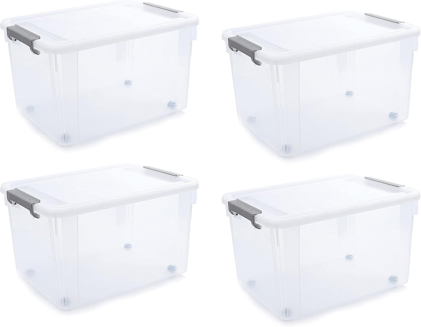 Citylife 17 QT Plastic Storage Bins with Latching Lids Stackable Storage Containers for Organizing Large Clear Storage Box for Garage, Closet, Kitchen, 8 Packs