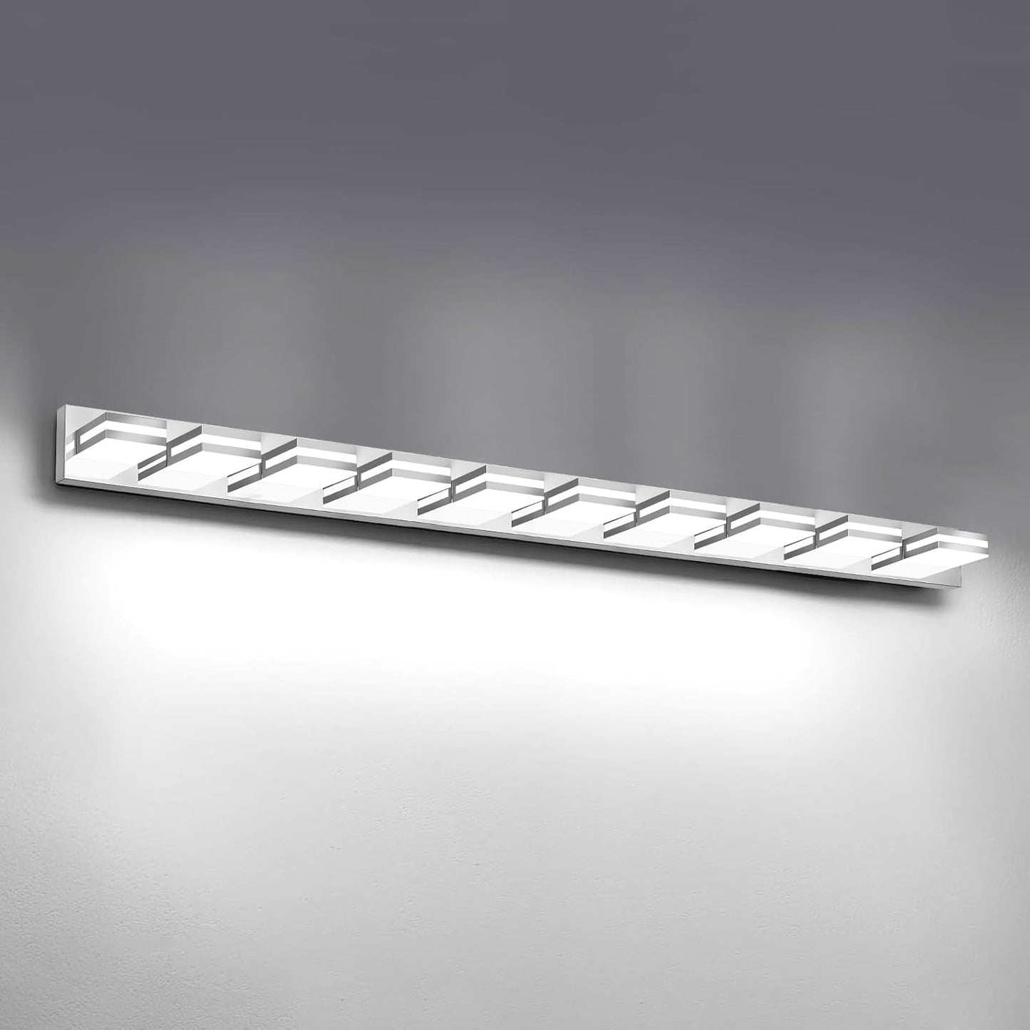 IZORRO LED Modern Bathroom Lights Fixtures(4-Light,Dimmable,360°Rotate),Matte Black Acrylic Wall Lighting,Vanity Lights for Bathroom Over Mirror - 6000k 24In （No Assembly Required）