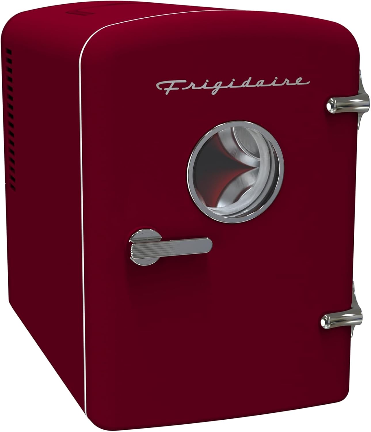 Frigidaire Retro 9-Can Mini Personal Fridge Portable Cooler for Car, Office, Bedroom, Dorm Room, or Cabin, 11.8" D x 7.1" W x 10.1" H, PINK