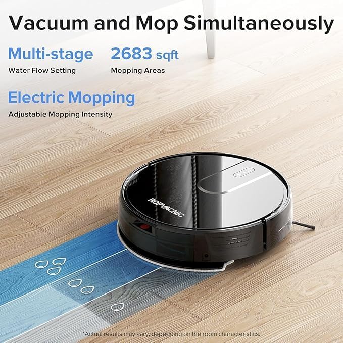 ROPVACNIC Robot Vacuum Cleaner Robot Vacuum and Mop Combo with 5200Pa Suction, Personalized Cleaning Adjustments, Self-Charging Robotic Vacuum Cleaner, Advanced Obstacle Avoidance