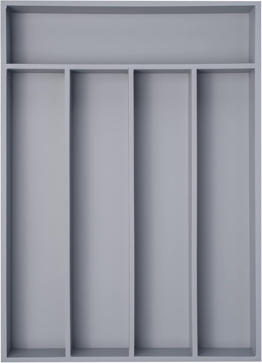 Besilord Bamboo Silverware Holder - Drawer Organizer with 5 Slots (Gray)