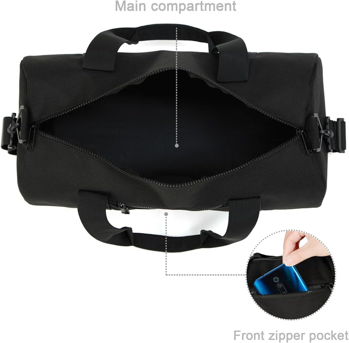 Small Gym Bag Duffel Bag for Women Men Fitness Sports Bag Workout Adjustable Detachable Shoulder Strap Lightweight Carry on Travel Duffle Bag