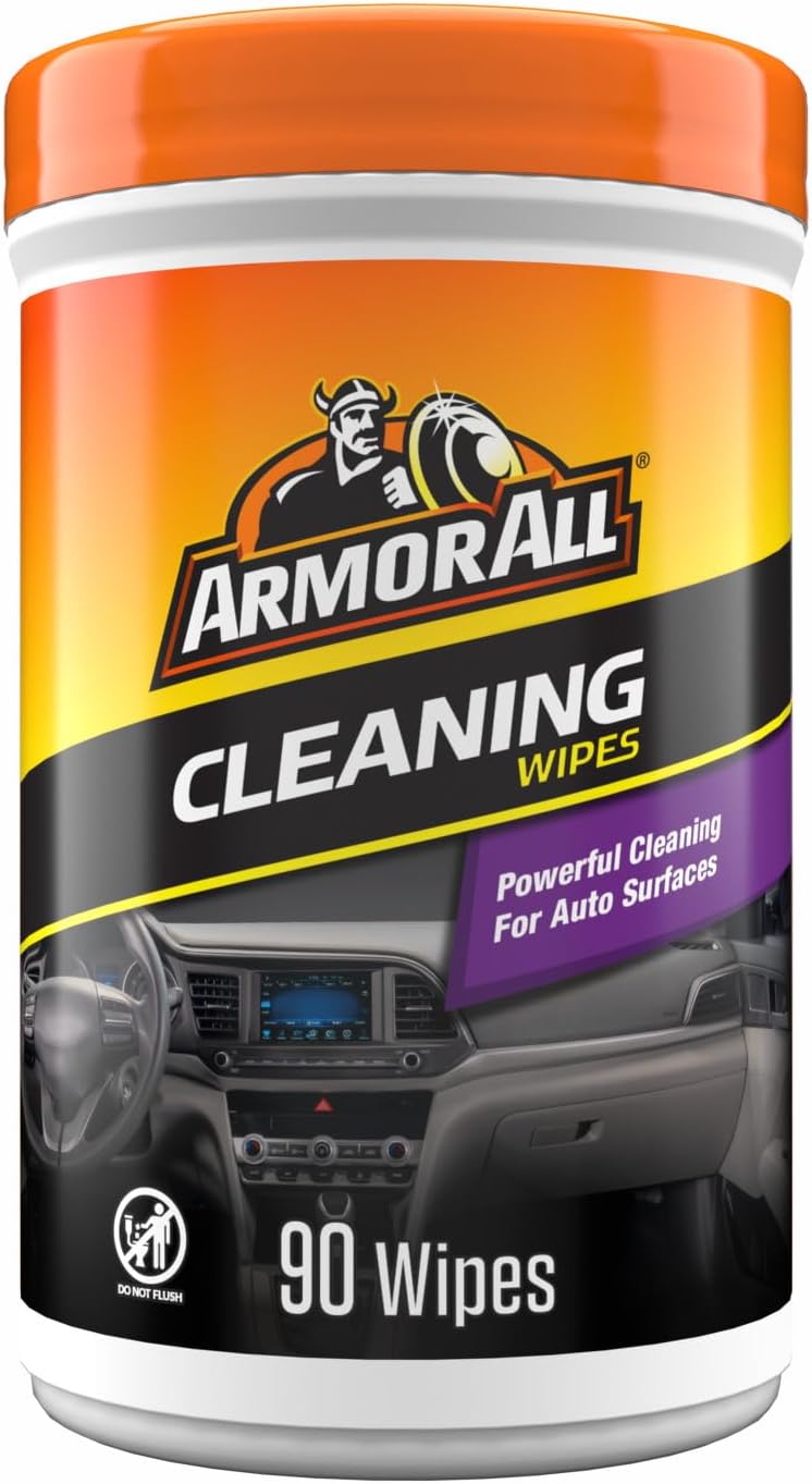 Armor All Car Cleaning Wipes 90-Count - Convenient Car Interior, Dashboard, Leather, Fabric & Vinyl Wipes, Gift for Car Lovers