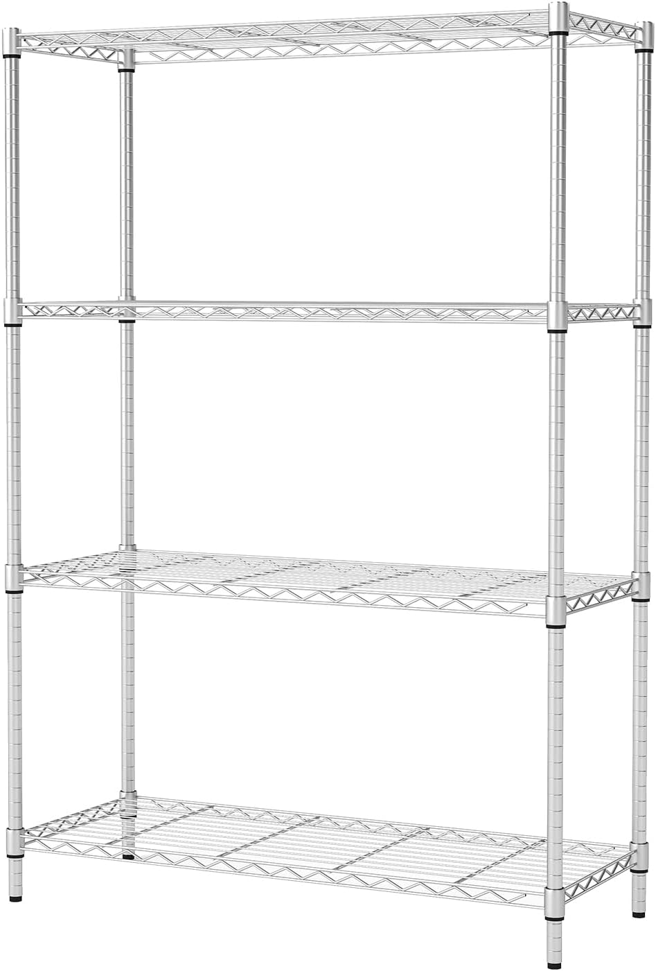 BestOffice | 4-Tier Wire Storage Shelves | 36x14x54 | Chrome | with Adjustable Racks | Heavy-Duty Metal Shelf, Holds Upto 1000 lbs | No-Tool Assembly | Ideal for Home & Garage Shelving
