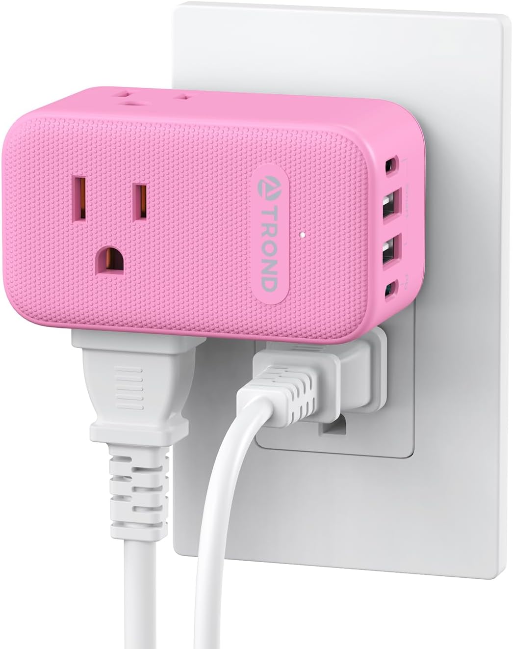 TROND Outlet Extender with 2 PD 20W USB C Charger, 3 AC Multi Plug Outlet Splitter with 360 Rotating Plug, USB Wall Socket Adapter, A Small Charging Station for Kitchen Bathroom Cruise Essentials