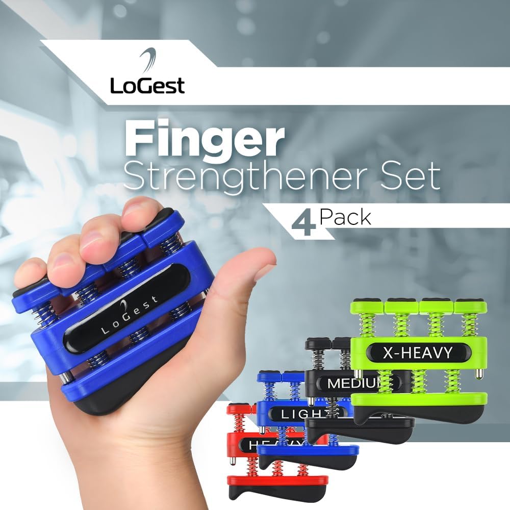 Logest Finger Strengthener - Finger Exerciser for Forearm and Hand Strengthener - Hand Grip Workout Equipment for Musician, Rock Climbing and Therapy