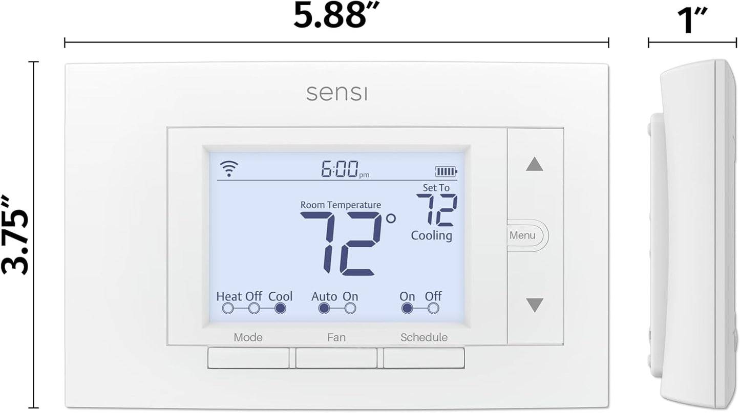 Emerson Sensi Wi-Fi Smart Thermostat for Smart Home, DIY, Works With Alexa, Energy Star Certified, ST55