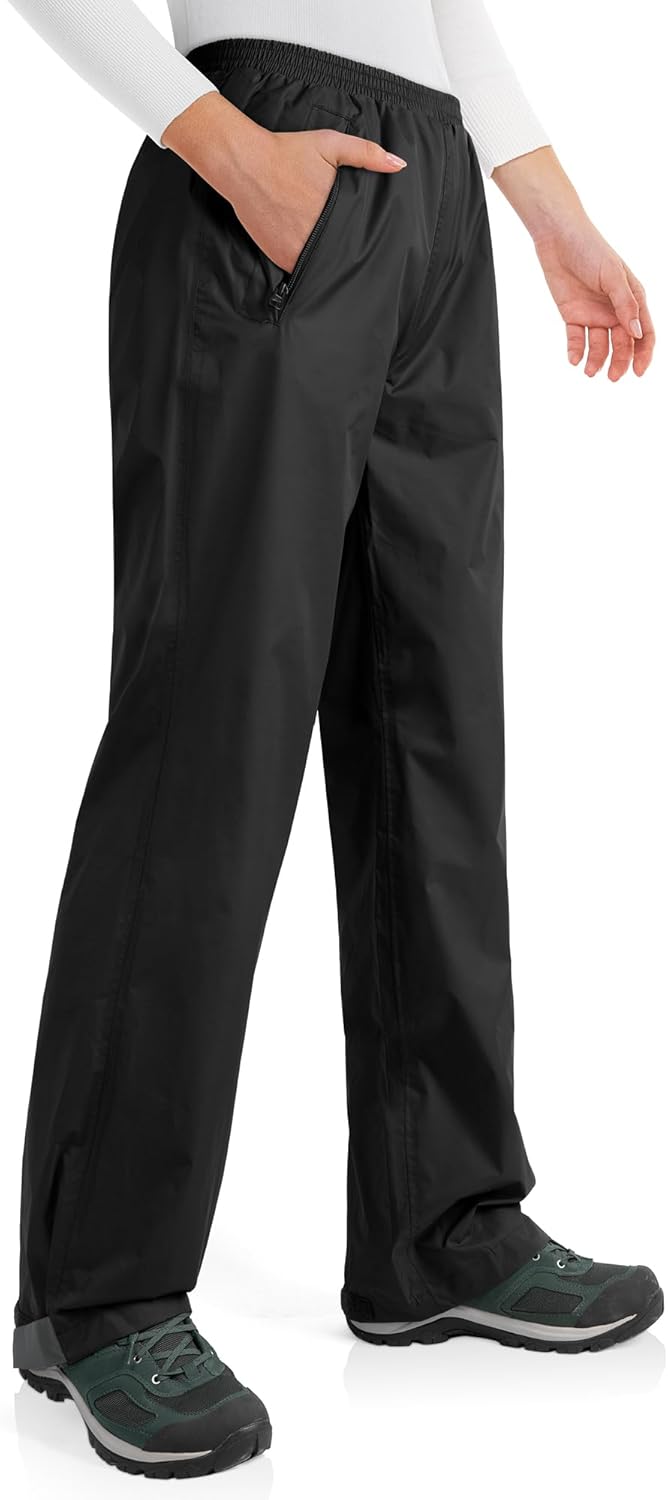 33,000ft Packable Rain Pants for Women Waterproof Pants Lightweight Rain Over Pants Outdoor Windproof Pant for Golf Hiking