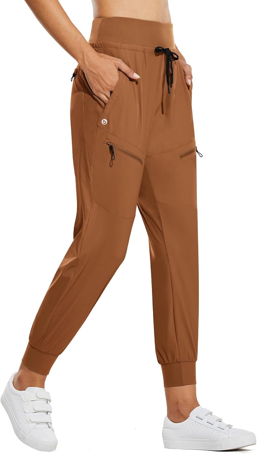 baleaf Womens Lightweight Hiking Pants Water Resistant Quick Dry Joggers with 5 Zipper Pockets UPF 50+ for Travel Hiking