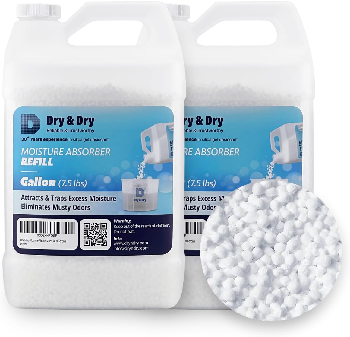 Dry & Dry Moisture Absorbers Refill Beads (3.7 LBS) - Fragrance Free, Moisture Absorber Refill