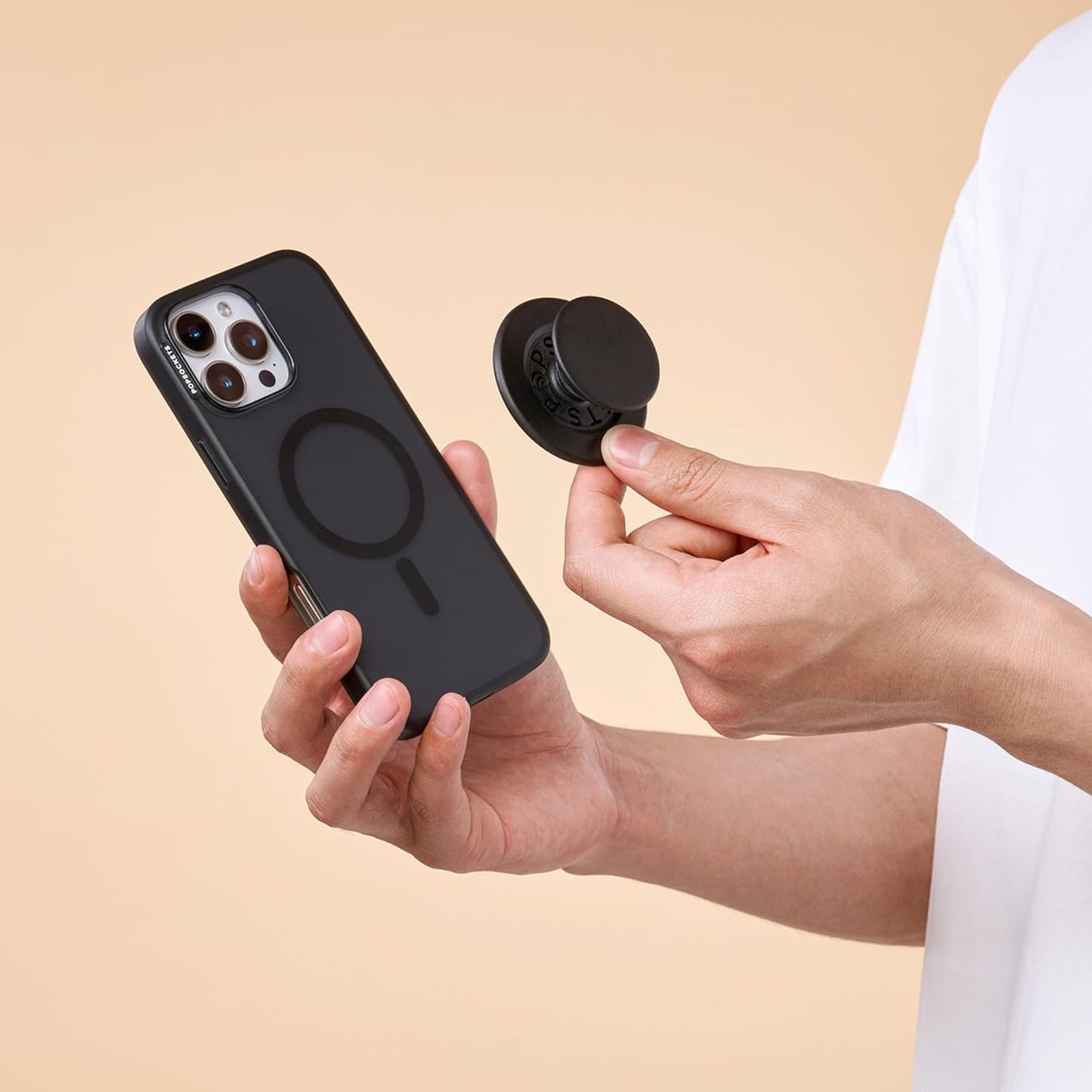 PopSockets Phone Grip for MagSafe, Magnetic Holder, Phone Stand - Black