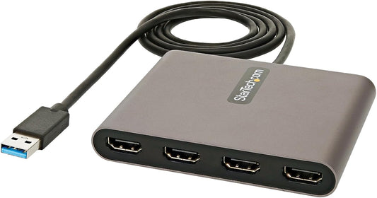 StarTech USB-A 3.0 to Quad HDMI Adapter, 1080p60, Windows, TAA (USB32HD4)
