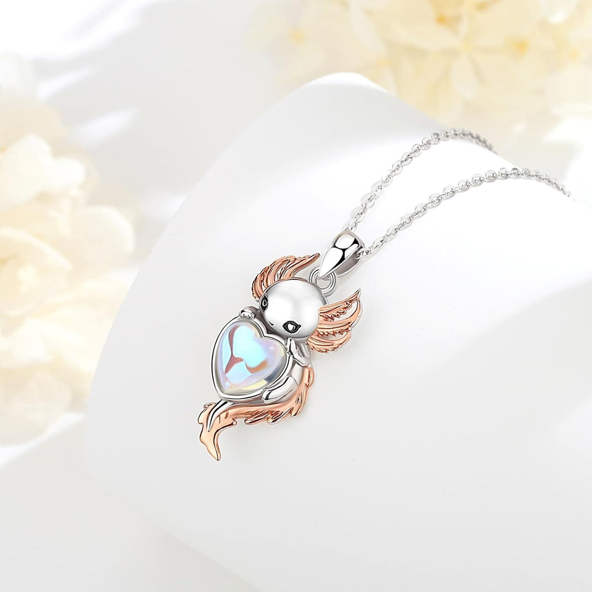 EUDORA Moonstone Turquoise Necklace for Women S925 Sterling Silver, Angel Tears Water Droplets Pendant Grandma Necklace Jewelry for Women Gifts for Mother in Law Mothers Day Gifts for Mom, 20"