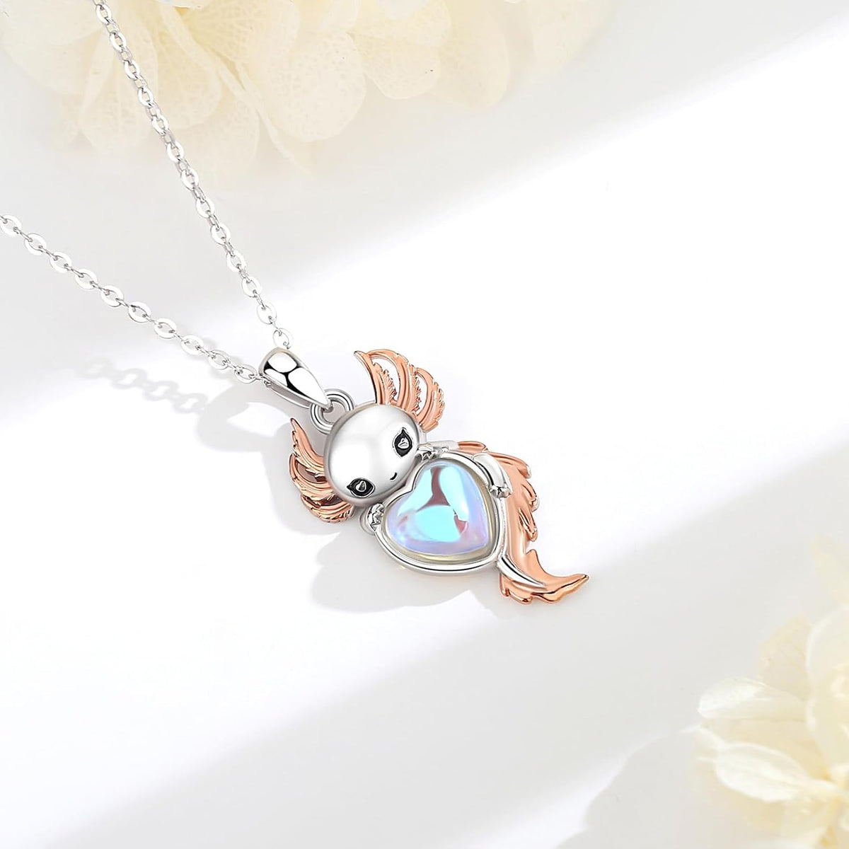EUDORA Moonstone Turquoise Necklace for Women S925 Sterling Silver, Angel Tears Water Droplets Pendant Grandma Necklace Jewelry for Women Gifts for Mother in Law Mothers Day Gifts for Mom, 20"