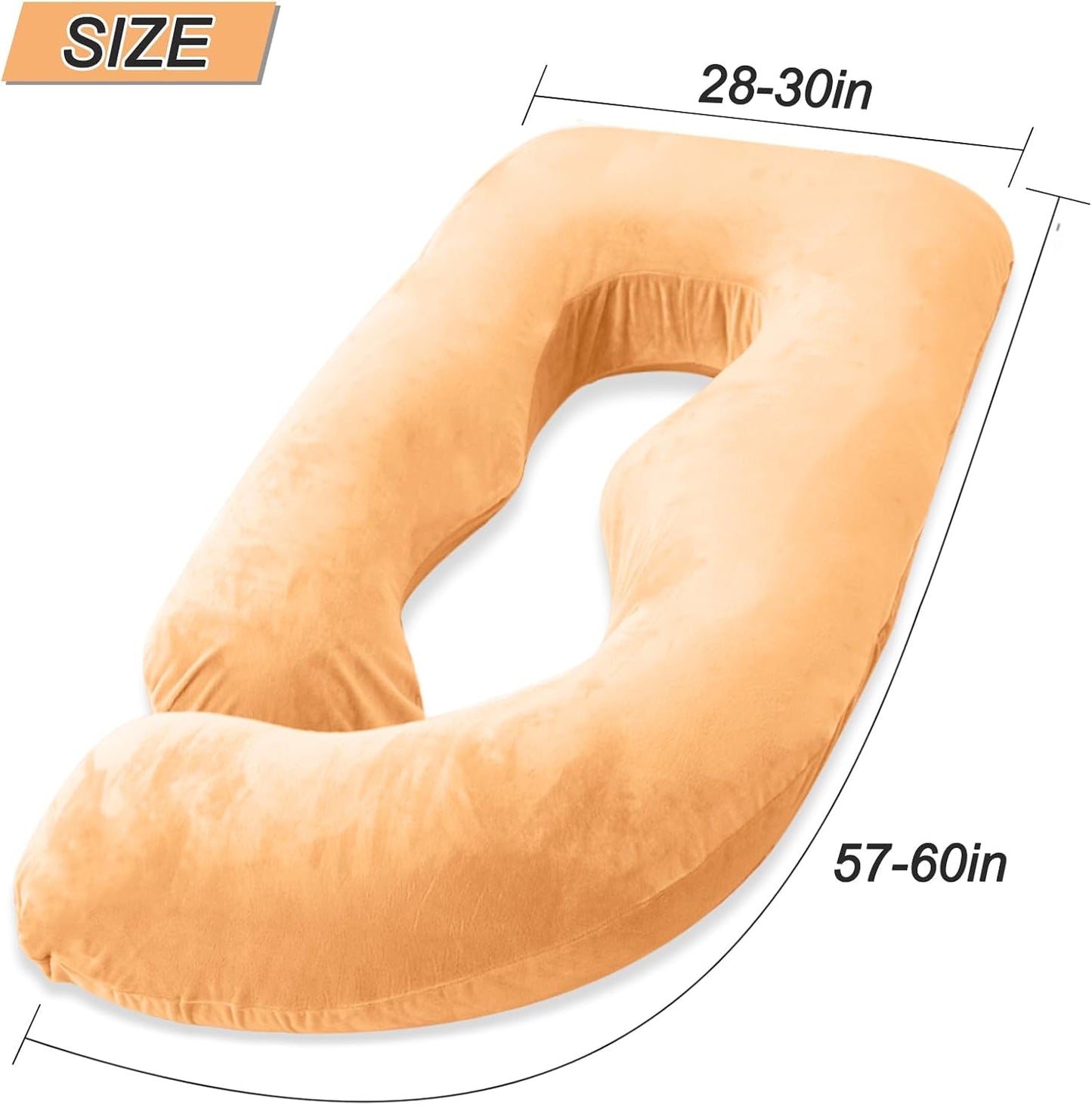 60 Inch Pregnancy Pillow for Sleeping, Extra Large U Shaped Body Pillow, Maternity Pillow for Pregnant Women (Brown)