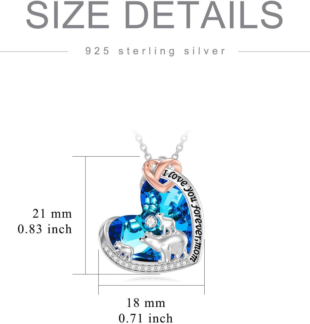 Mom Jewelry Gifts 925 Sterling Silver Mama Bear/Dinosaur/Cat/Bird/Chicken Necklace with 1 2 3 4 5 Cubs for Women Mother Wife Grandma