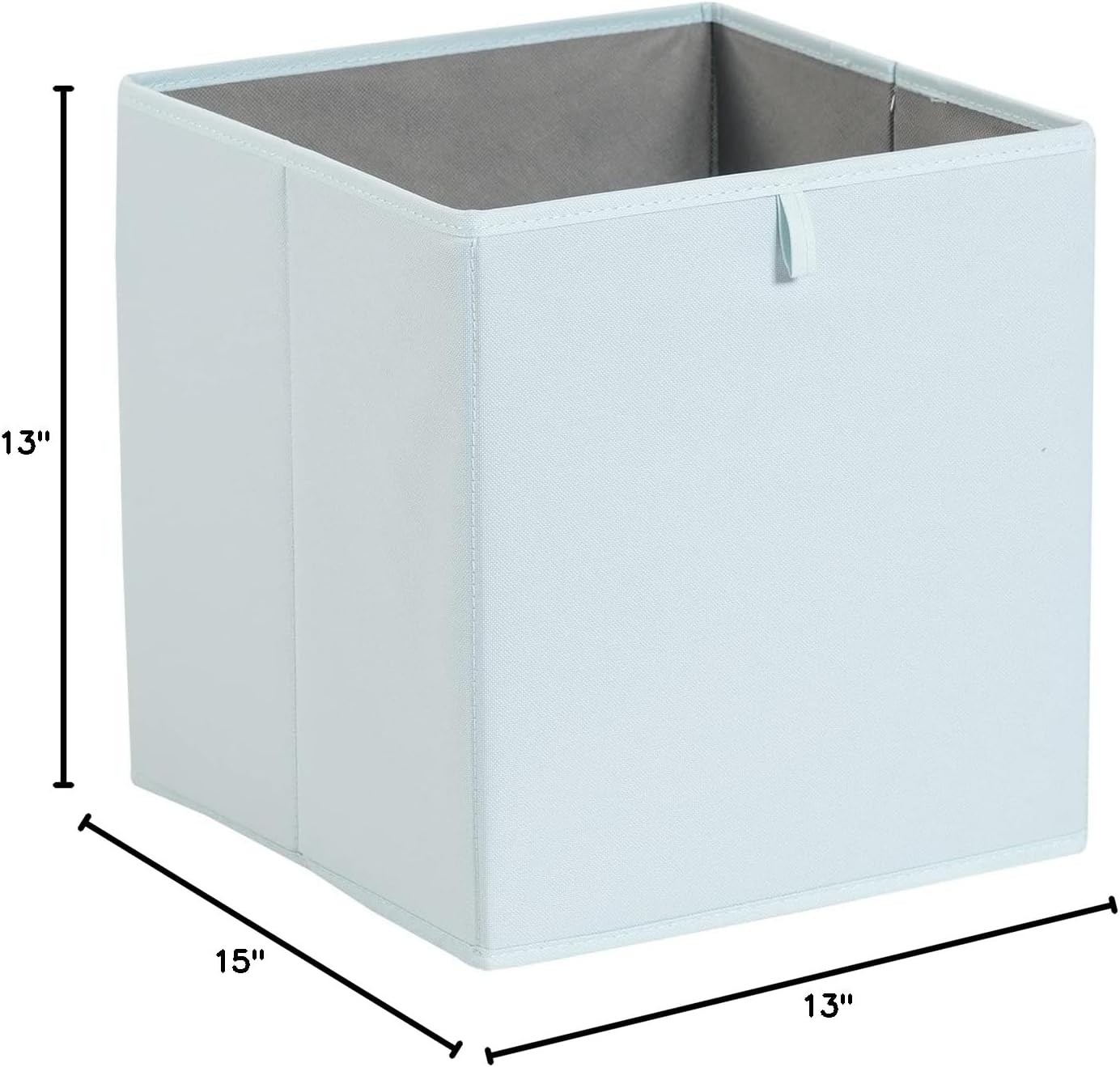 Amazon Basics Collapsible Cube Organizer Bins, Closet Storage Baskets for Shelves with Secure Pull Handle, Foldable Space-Saving, Jade Green, 13x15x13", 6-Pack