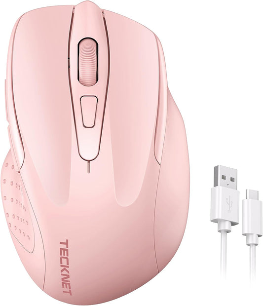 TECKNET Wireless Mouse Rechargeable, 2.4G Computer Mice with USB-A Receiver