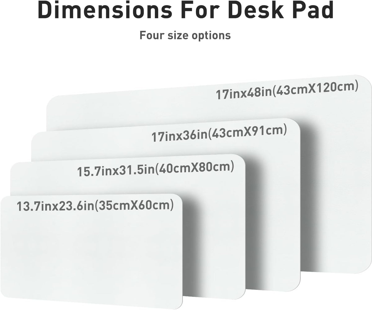 Aothia Leather Desk Pad Protector, Mouse Pad, Office Desk Mat, Non-Slip PU Leather Desk Blotter, Laptop Desk Pad, Waterproof Desk Writing Pad for Office and Home (Barely Grey, 36" x 17")