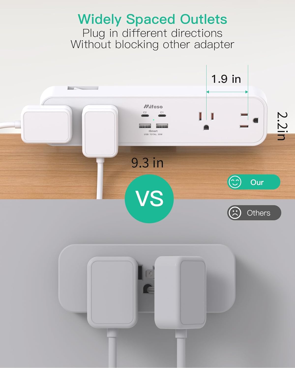 PD30W Desk Clamp Power Strip, Desktop Mount Surge Protector, Fast Charging Station, 5Ft Extension Cord Desk Edge Mount Shelf with 4 Outlets 4 USB Ports (2 USB C), Home Office Accessories Essentials