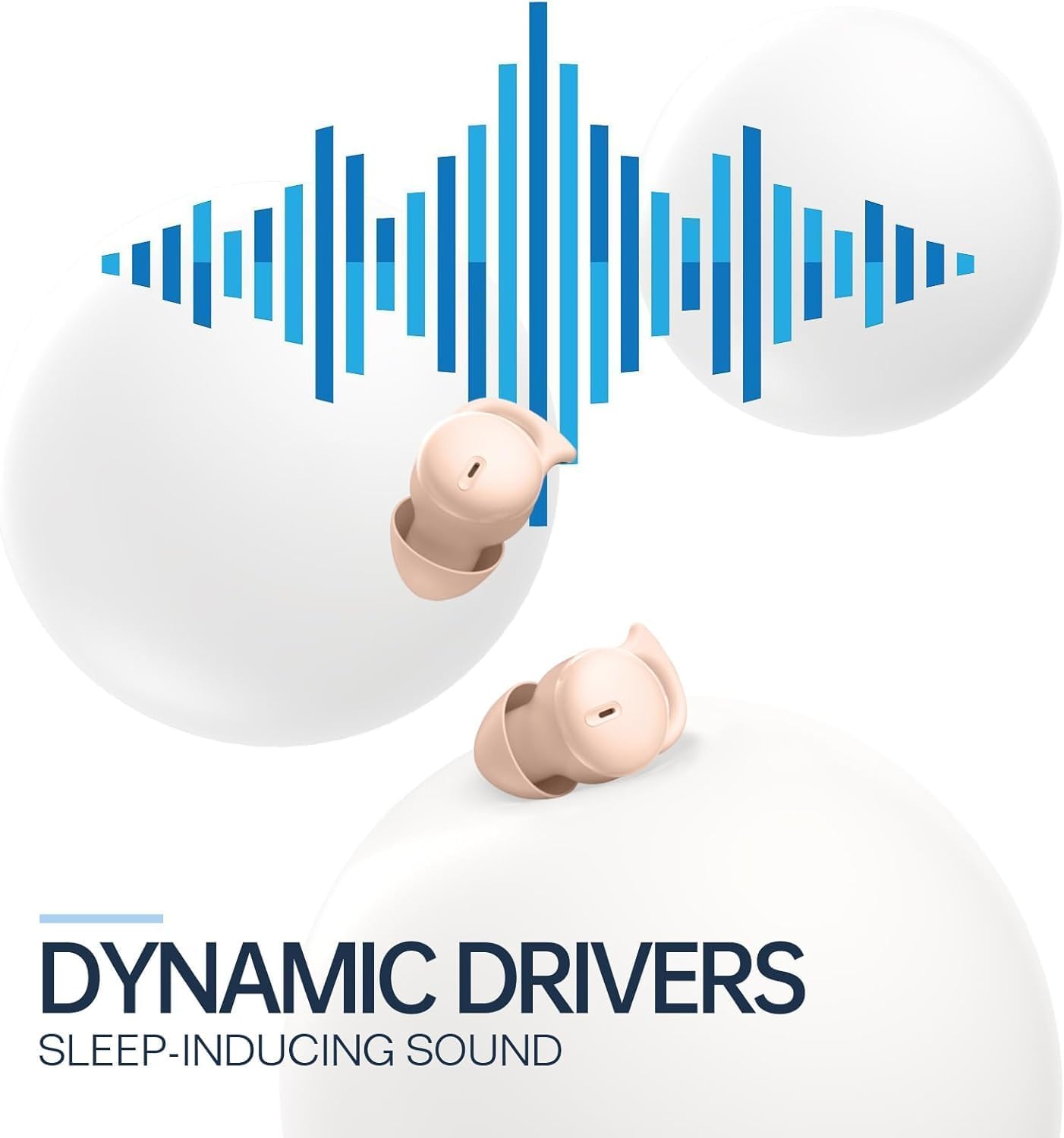 Invisible Sleep Headphones,Sleep Earbuds for Side Sleepers,Small Comfortable Fit Noise Blocking Sleep Earbuds,Bluetooth 5.3 Wireless Earphones, in-Ear Ear Buds for Sleeping (Beige)