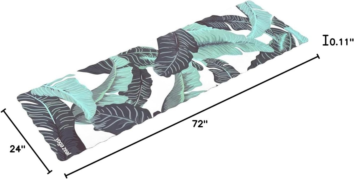 Yoga Mats By Yoga Zeal - Luxuriously Soft, Thick, Non-Slip, Hot Yoga Mat. Eco Printed. Designed to grip better with a sweaty yoga practice!