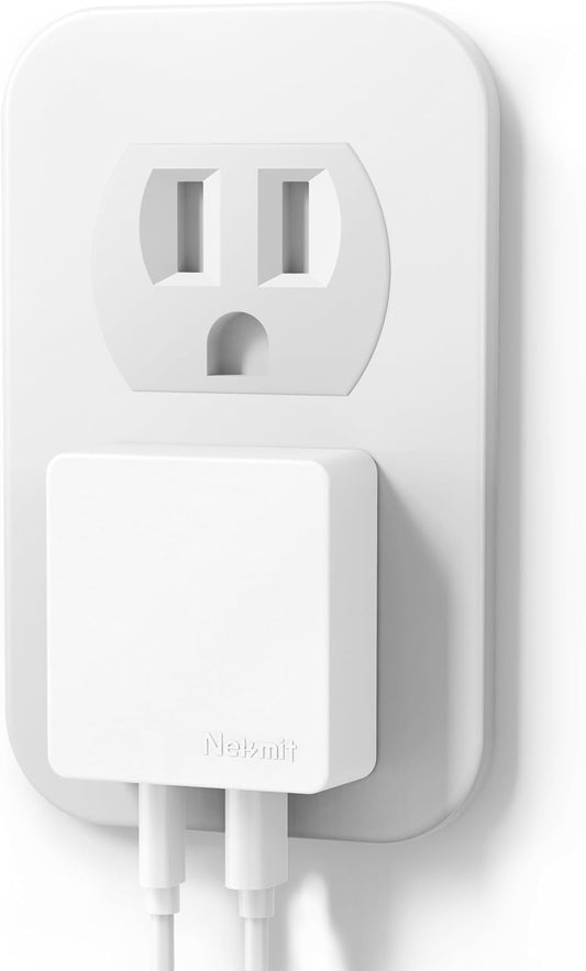 Nekmit Flat USB C Wall Charger, 45W Dual Port PPS Fast USB Charger Block(1*USB-C & 1*USB-A), Slim USB C Wall Plug for iPhone 17/16 and More Series, MacBook Air, iPad