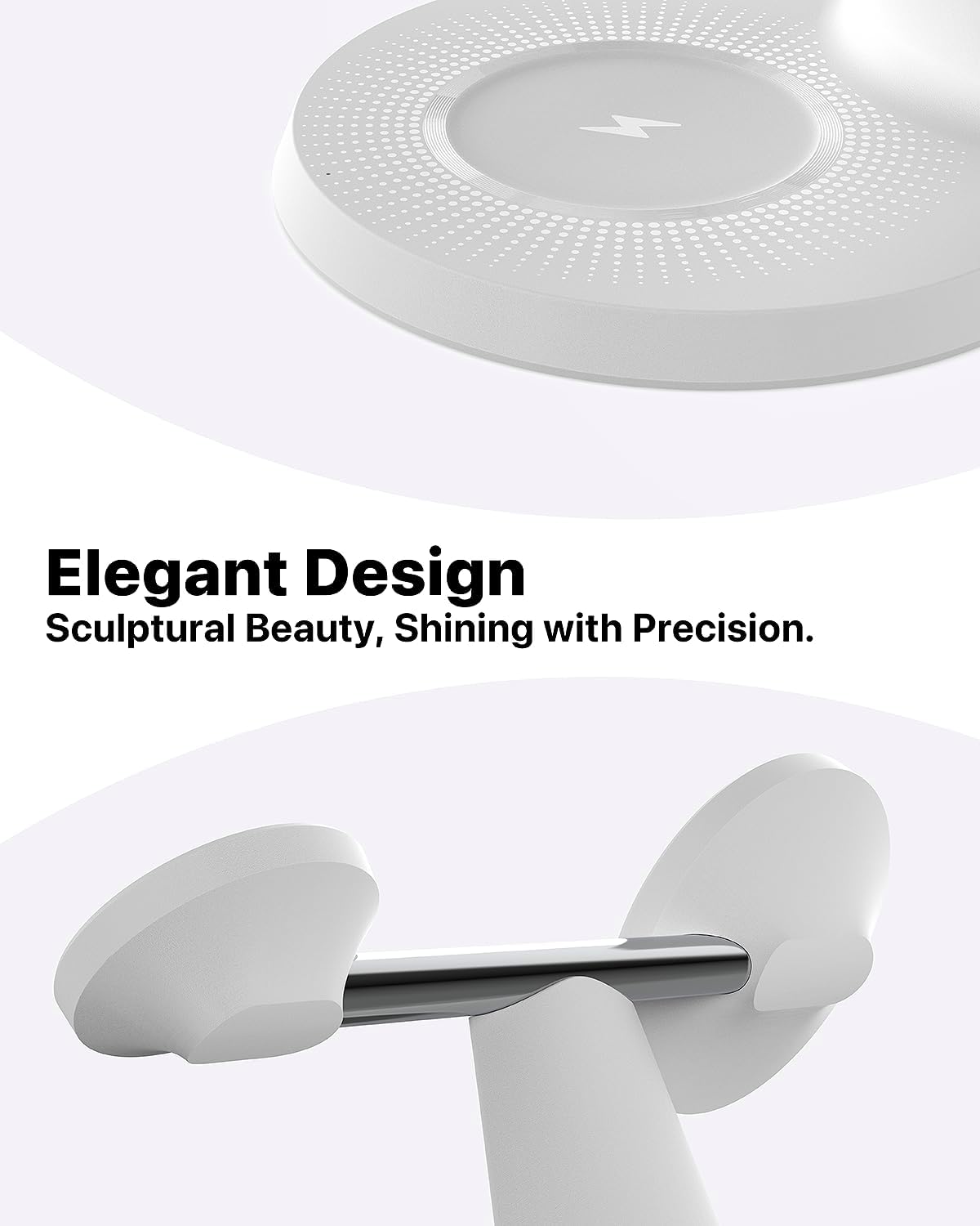 ZECHIN 3 in 1 Wireless Charging Station for Apple Devices with MagSafe | Charging for iPhone 17/Air/16/15/14/13, AirPods, Apple Watch, Weighted Stable Charging Stand, USB-C Adapter Included