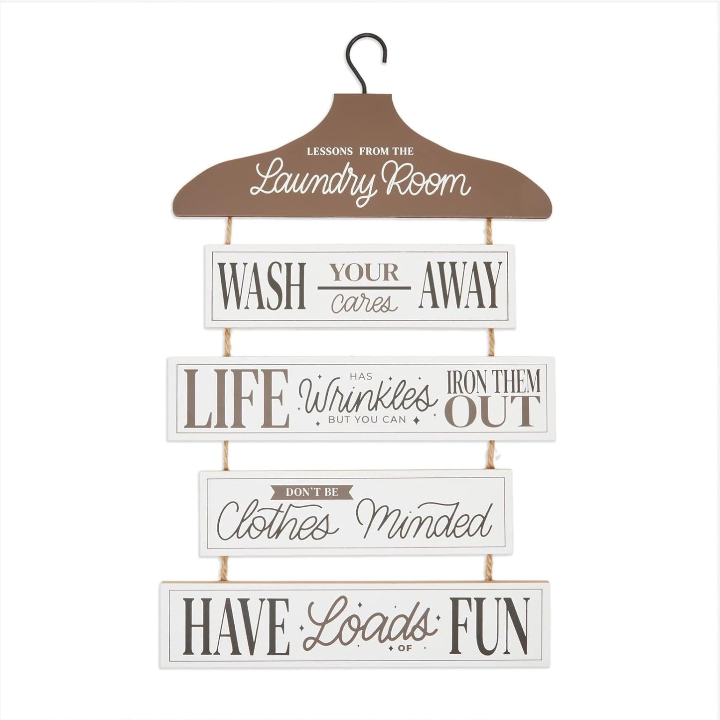 Farmlyn Creek Laundry Room Organization Sign - 12 x 20 in, Black Rustic Farmhouse - Laundry Wisdom Sign, Rustic Farmhouse Decor & Wall Decor