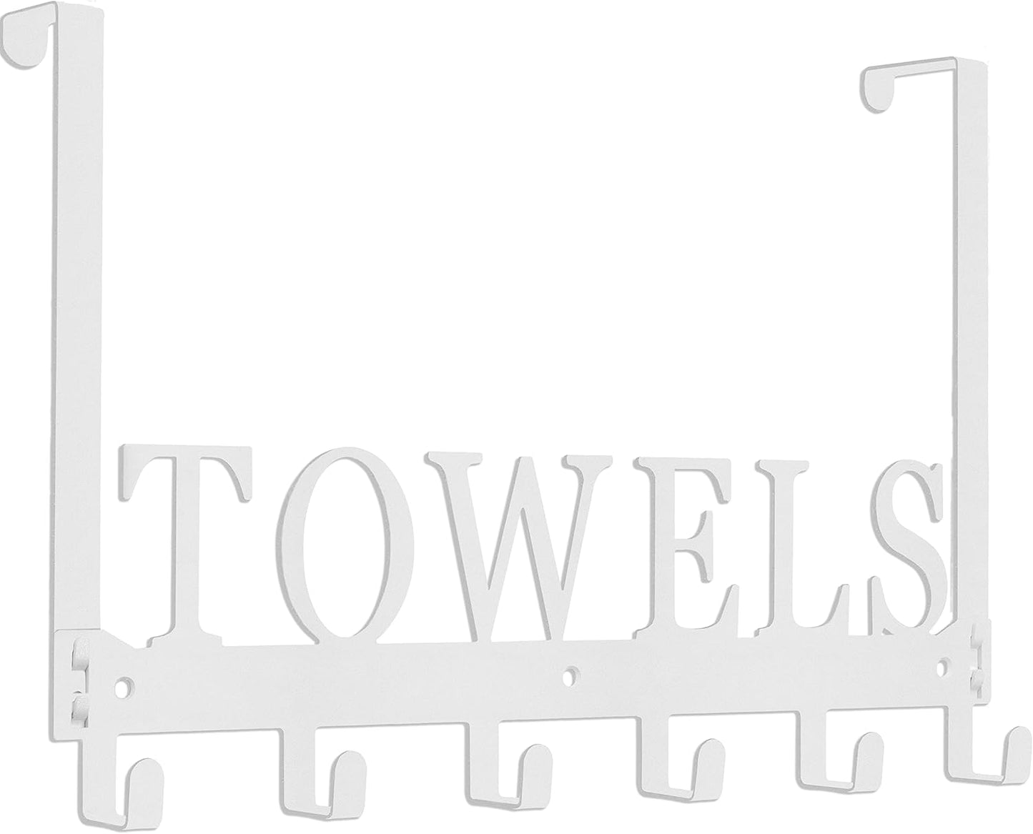 Kuhome Over The Door Hooks, Towel Holder for Bathroom, Door Mount Towel Rack Towel Hooks for Bedroom Beach Towels Bathrobe Wall Mount Hang on The Door Cabinet Cupboard Metal Sandblasted (Black)