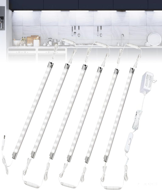Cefrank LED Display Lights, 6-Pack Linkable Under Cabinet Lighting 6000K