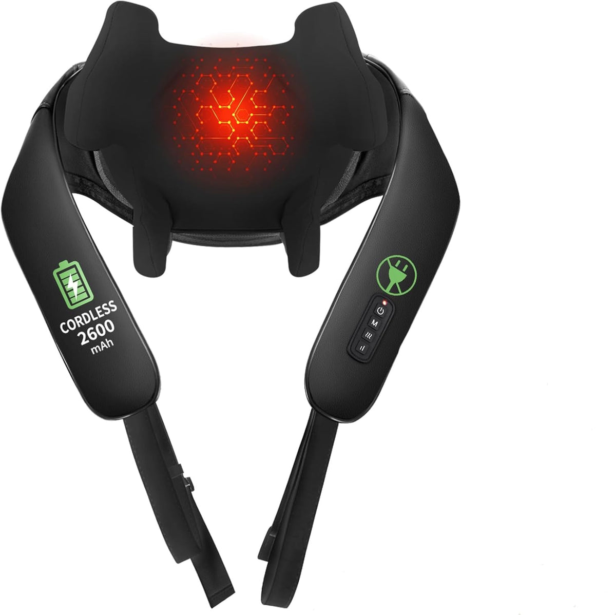 MASGRE Shiatsu Neck and Shoulder Massager, Cordless Back Massager with Heat
