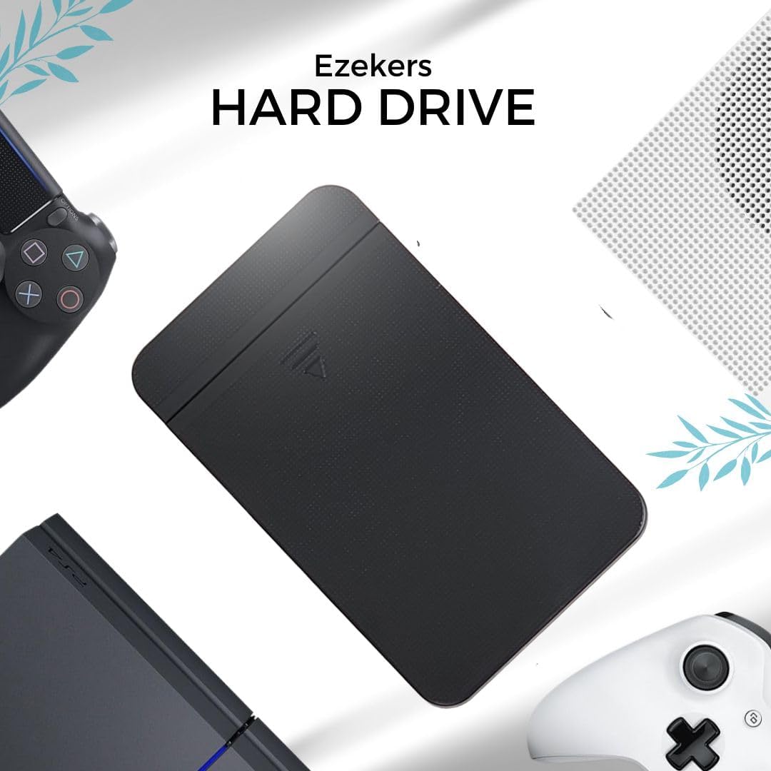 Ezekers Portable 500GB External Hard Drive - USB 3.0 & USB C for PC, Mac, PS5 (Storage Only), PS4, Phone (Android and iPhone 15/16/17) & Xbox - Ultra Fast