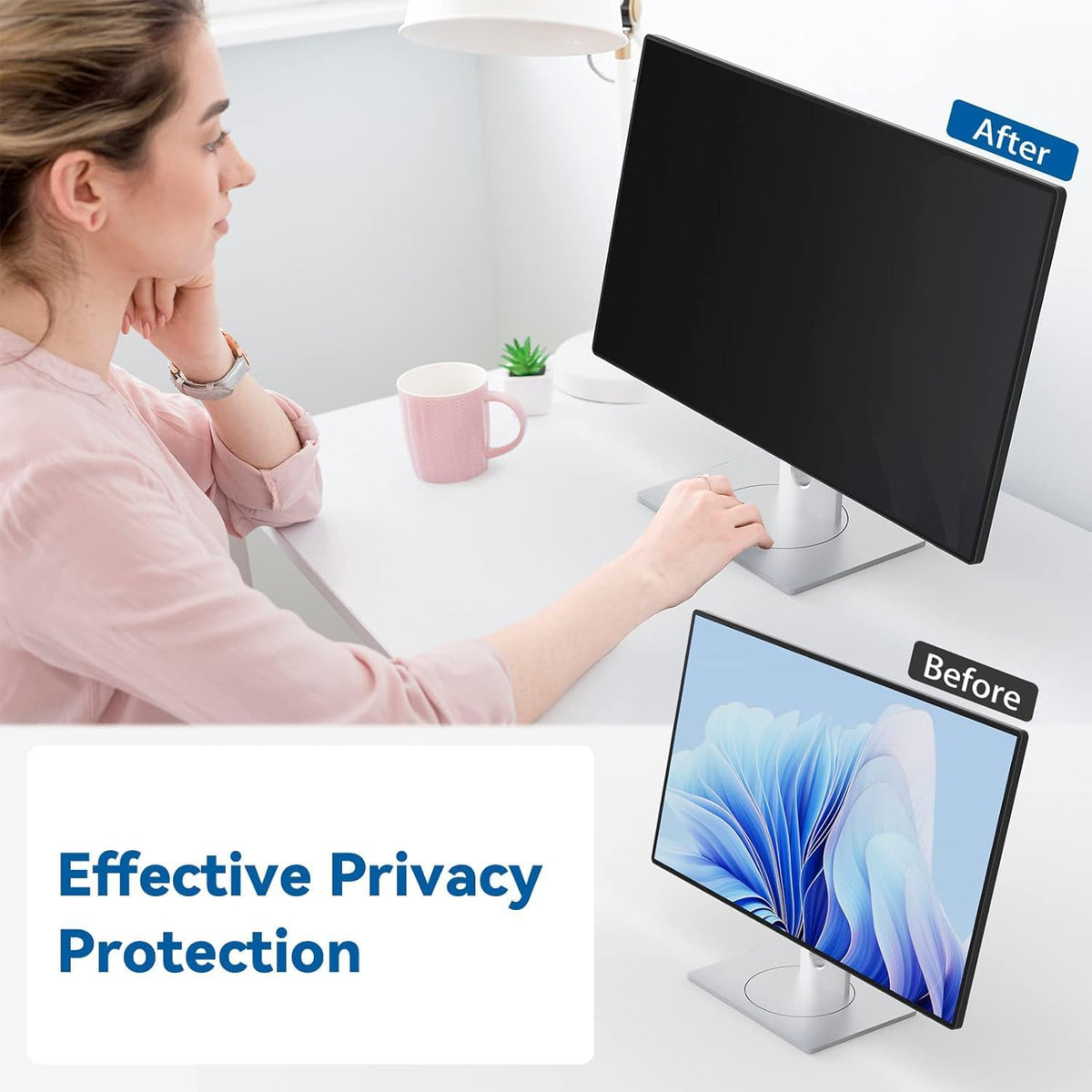 [2-Pack] 34 Inch Privacy Screen Filter for 21:9 Widescreen Monitor, Removable 34in Matte Anti Blue Light Glare Privacy Shield, Anti Spy Security Protector for Computer PC Desktop [Supporting Curved Screen]