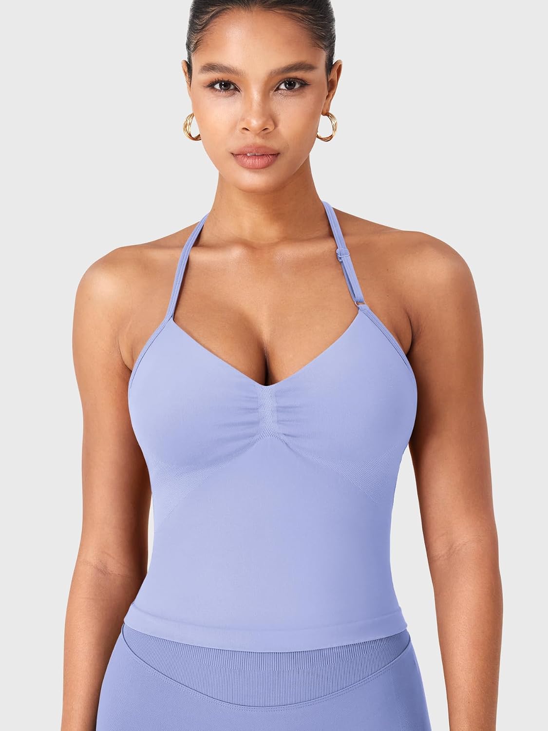 YEOREO SoftHue Impact Longline Strappy Top Women's Halter Workout Tank Tops