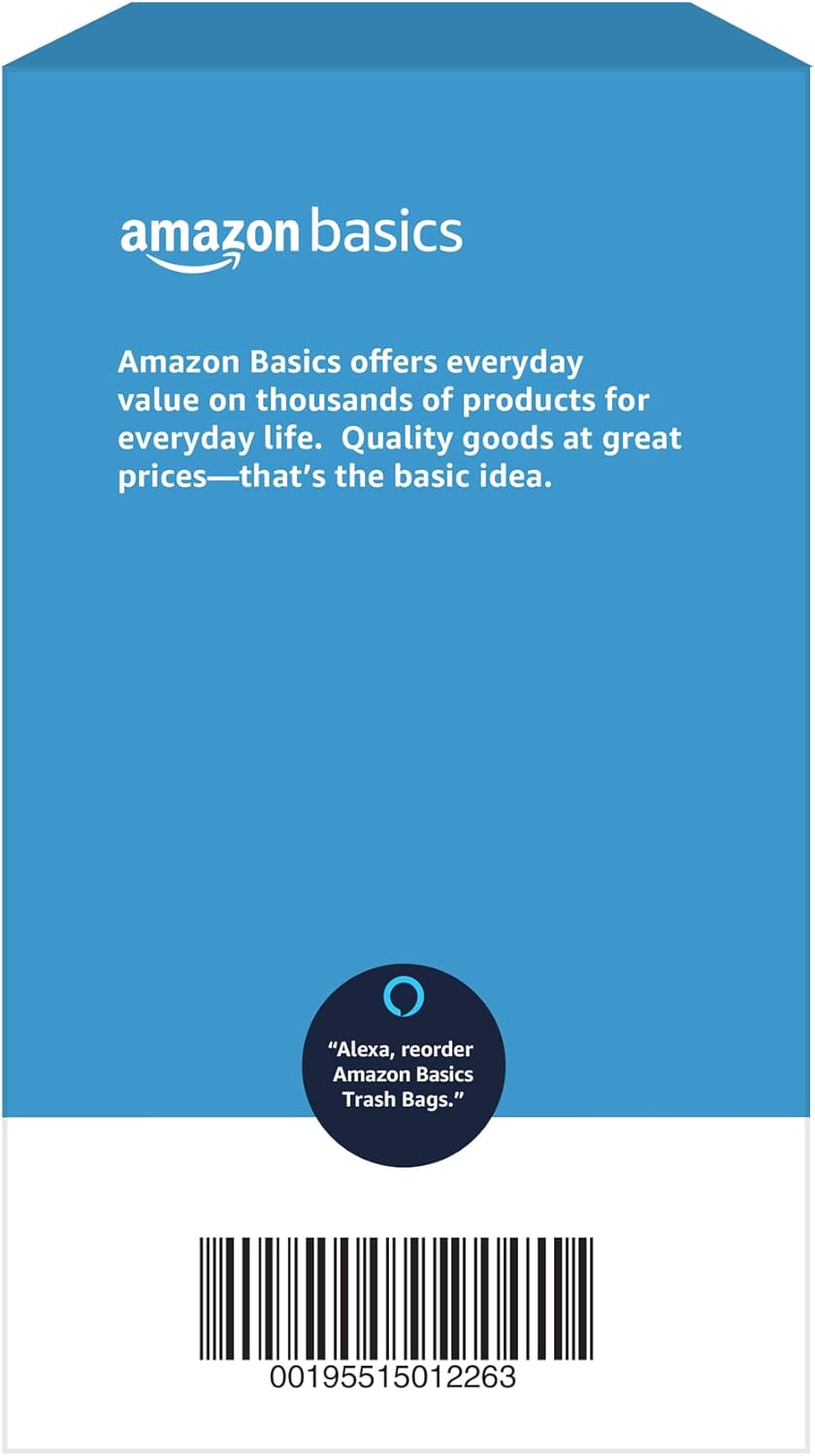 Amazon Basics Multipurpose Drawstring Trash Bags, 30 Gallon Capacity, Tear Resistant, 50 Count (Previously Solimo)