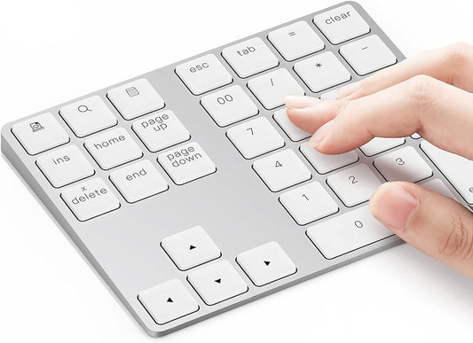 Lekvey Bluetooth Number Pad, Aluminum Rechargeable Wireless Numeric Keypad