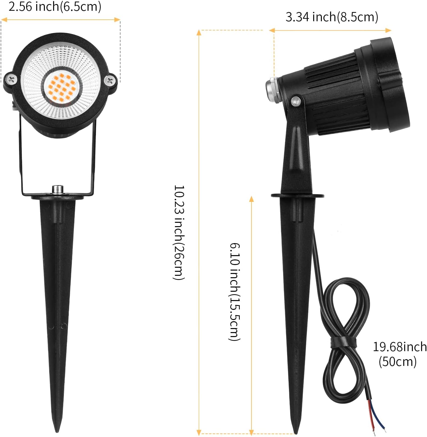 REEGOLD Low Voltage Landscape Lights Outdoor: 7W 700LM LED Landscape Lighting with Connectors for Tree Garden Yard Pathway | 12V 24V Warm White 2700K Spotlights | IP65 Waterproof | 6 Pack