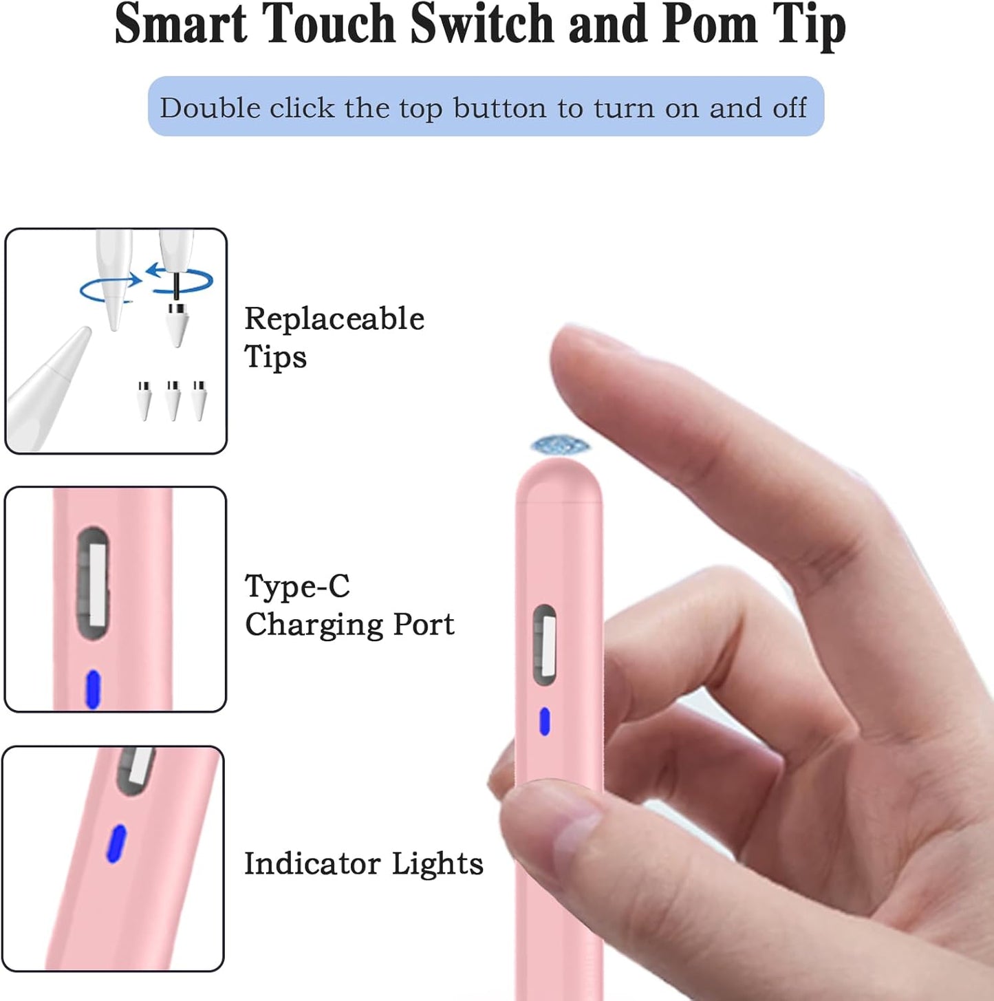Stylus Pen for Android Tablet,Tablet Pencil for iOS/Android,Stylus Pen for iPhone/Samsung/Huawei/Vivo/Lenovo/Pixel and Other Android Smartphones and Tablets-Gradient Pink