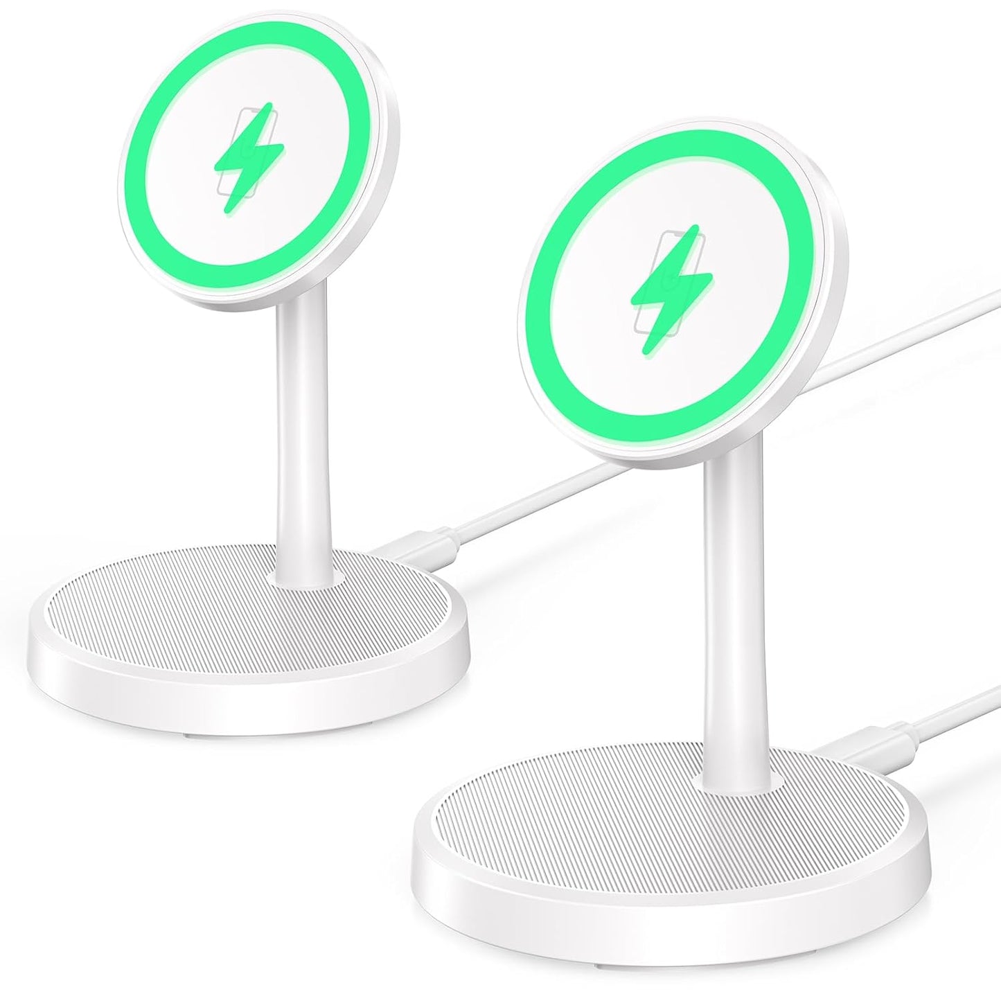 Magnetic Wireless Charger iPhone, 2 Pack 15W Fast Mag-Safe Charger Stand for iPhone 17/17 Air/17 Pro/17 Pro Max 16/15/14/13/12 Series, Wireless Charging Station for Pad/AirPods(Black)