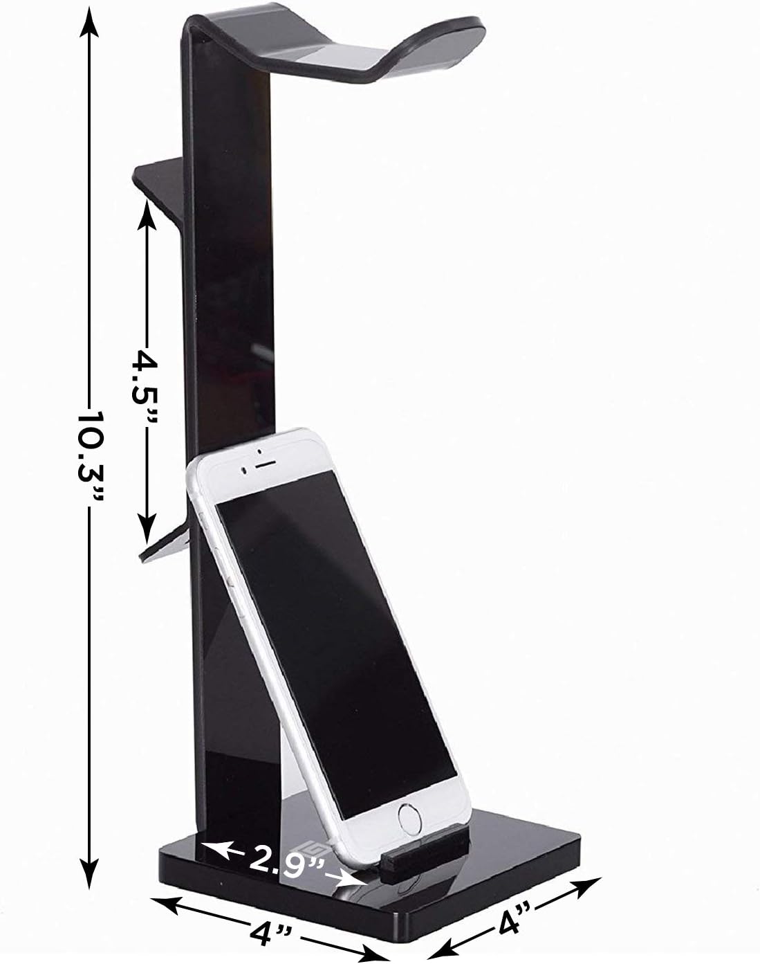Headphone Stand Gaming Headset Holder For Desk Cable Organizer & Cellphone Stand for All Headphones Size headphone Holder Set Gaming PC Accessories Gaming Station – Black